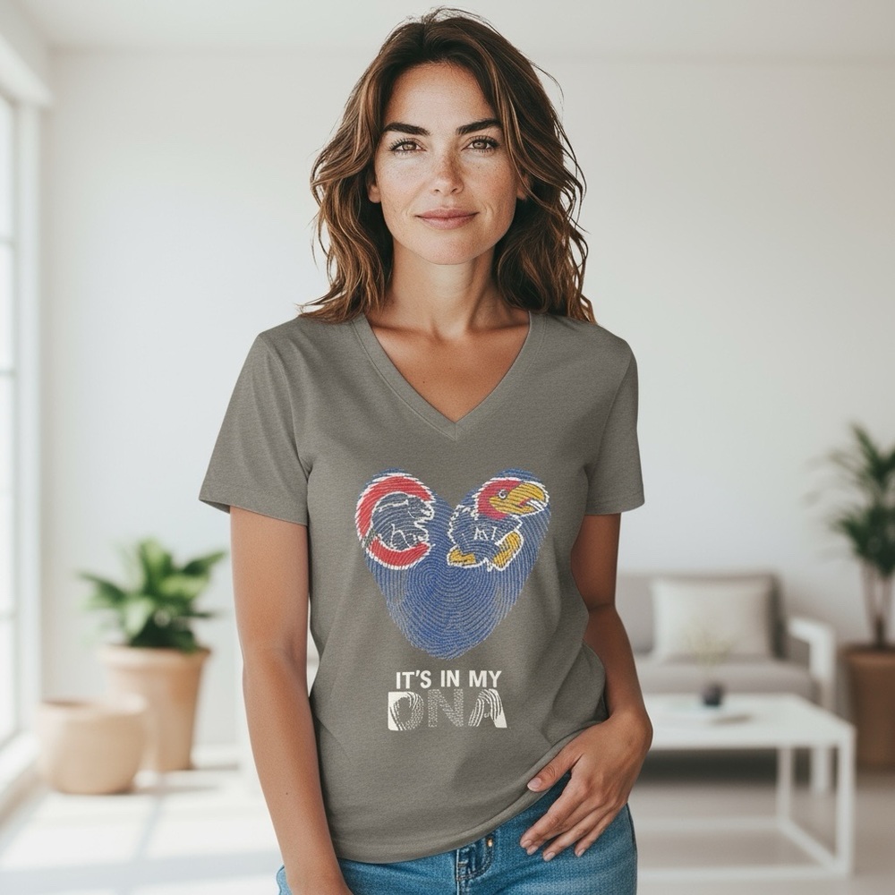 Ideal T by Next Level Cubs Jayhawks DNA Short Sleeve Ladies Cut Tee Size Large